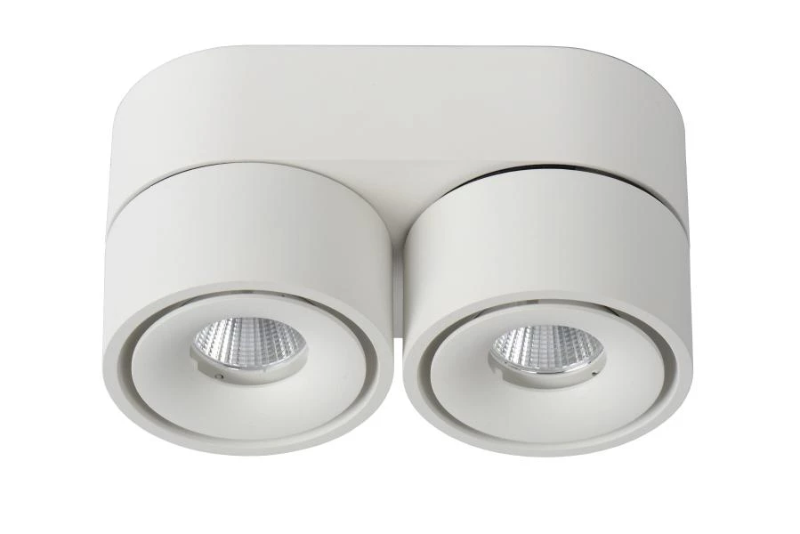 Lucide YUMIKO - Spot plafond - Ø 7,8 cm - LED Dim. - 2x10W 2700K - Blanc - éteint